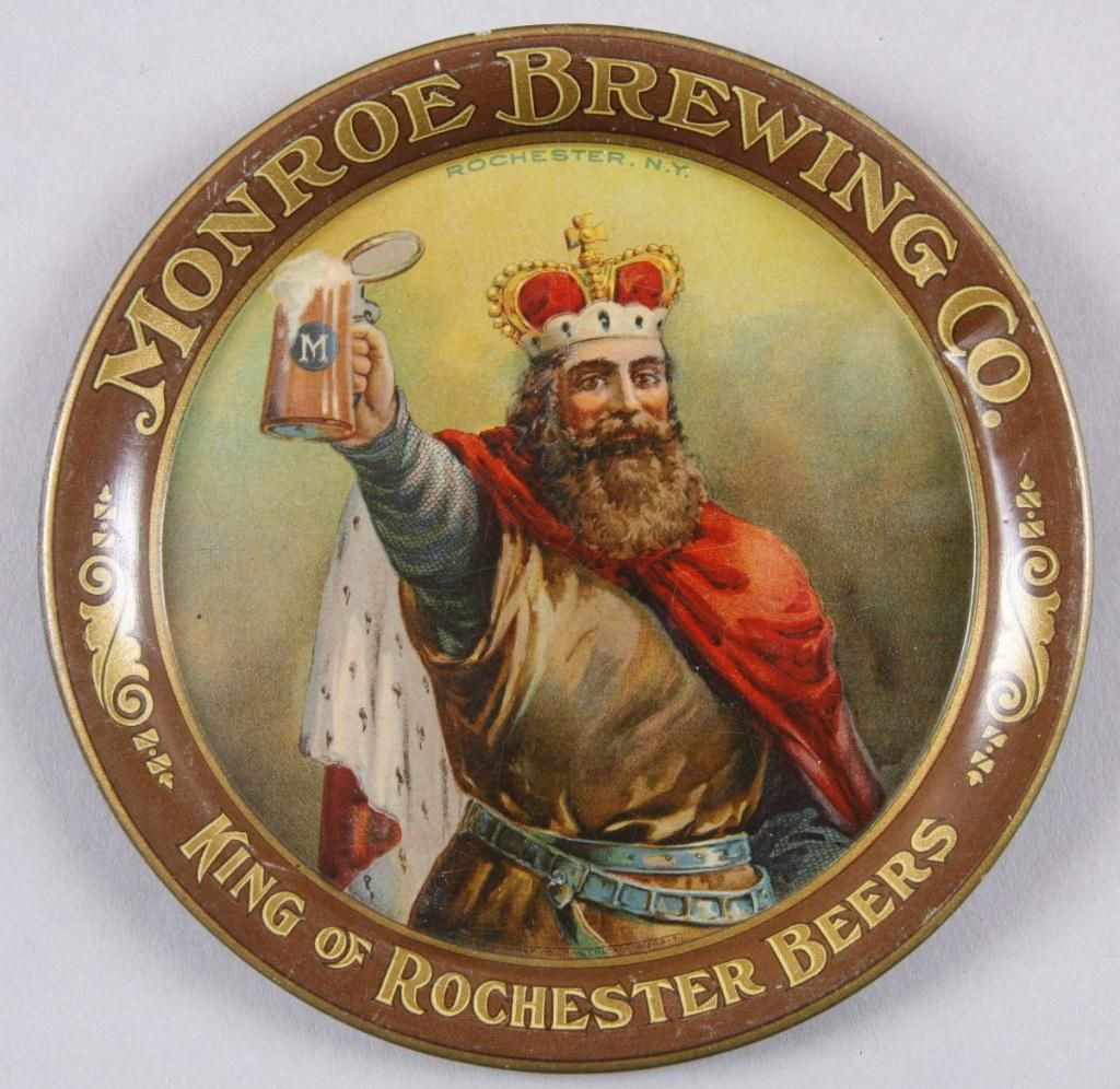 Original Tin Advertiser Monroe Brewing Co"King of Rochester Beers