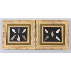 2 Framed Collections of Archaic PointsE F Hoodenpyle to "Jimmie Fowler". Both  famous collections. T