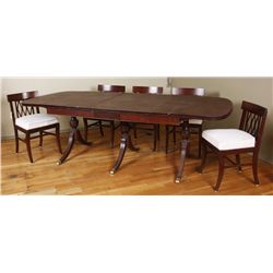Vintage Dining Room Table with 5 ChairsIncludes table pads, appears to be mahogany  finish, large re