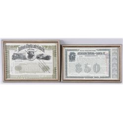 Collection of 2 Railroad BondsBoth from Atchison, Topeka and Santa Fe  Railroads, 1 is for $50 and 1