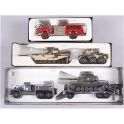 Collection of 3 Corgi Plastic Toys1 West Minister Fire truck and 2 British  Royal Tank Regiment, and