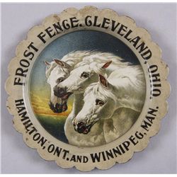 Original Tin Advertiser - Frost Fence"Frost Fence, Cleveland, Ohio, Hamilton, Ont.  and Winnipeg, Ma