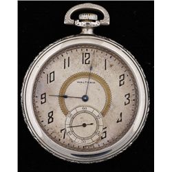 1918 Waltham 18K White Gold Filled Pocket Watch15 jewels, GF S12, SN: 22346888, Wadsworth  quality, 