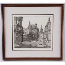 Etching Entitled "Fercucick Tere Budapest"by Chiztu Mikikly, limited edition #10/100,  hand signed a