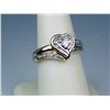 Image 3 : Dazzling 10K YG Ladies Heart Shape RingSet with a combination of round and baguette  cut diamonds we