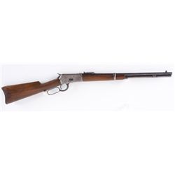 Winchester Mdl 92 Cal .25-20 SN:912150Lever action carbine made in 1922. Full  length tube magazine,