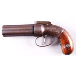 Allen & Thurber Mdl Pepperbox Cal .32 SN:0481Early model "transition" pepperbox  with bag  style woo