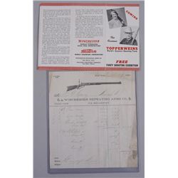 Lot of 2 Original Winchester Documents1 original  Winchester letterhead bill dated  10-27-1881 and 1