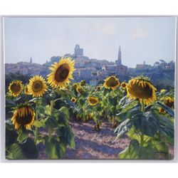 Print on Canvas by June CareyEntitled "Sunflowers of Castiglion  Fiorentino", image measures 23 3/4"