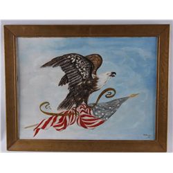 Oil on Board Original Painting Signed by R MyersDated 1907, depicting the 10th Cavalry US  Buffalo S