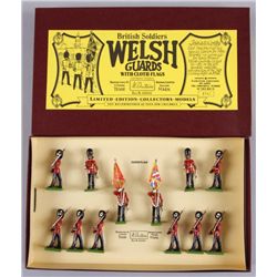 British Toy Soldiers  Welch Guard with Flag 12 pieces total, #4961/5000, like new in  original box.