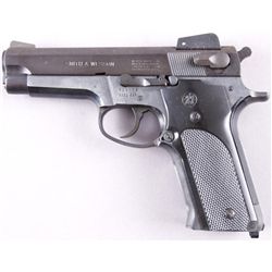 Smith & Wesson Mdl 559 Cal 9mm SN:A739775Double action semi auto pistol chambered in  9mm. Blued fin
