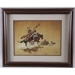 Limited Edition Fine Art Print #674/6000by noted western artist Frank McCarthy,  depicting an Indian