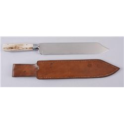 Custom Made Large Fossilized Bowie Knife10" blade, 16" overall.