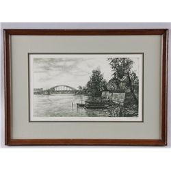 Etching Entitled "Rachcbci Dunaport"Limited edition #8/100 by Chiztu Mikikly,  hand signed in pencil