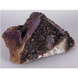 Large Purple and Brown Flourite GeodeWeighs approx 15.5 lbs