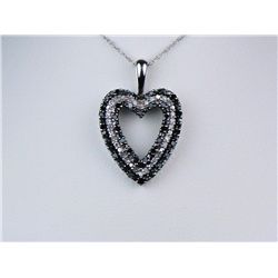 Dazzling 10K WG Ladies Custom Made NecklaceSet with over 70 round brilliant cut white  and black dia