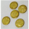 Image 1 : Lot-5 22k Gold plated Mini St Gaudens Design Coins