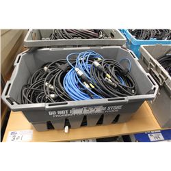 BIN OF ASSORTED AUDIO CABLES