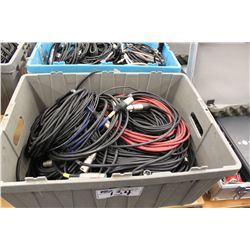 BIN OF ASSORTED AUDIO CABLES