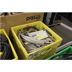 BIN OF ASSORTED DVI & VIDEO CABLES