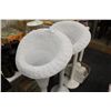 Image 1 : 2 WHITE PLASTIC PLANT STANDS WITH PLASTIC