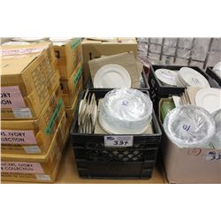 2 BINS OF ASSORTED PLATE WARE