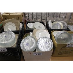 2 BINS OF ASSORTED PLATE WARE