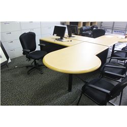 SMED MAPLE P-TOP EXECUTIVE DESK L-SHAPE