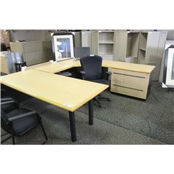 SMED MAPLE EXECUTIVE DESK U-SHAPE