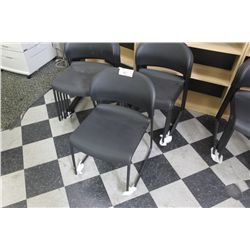 HON BLACK CONTOUR SERIES STACKING SIDE CHAIR