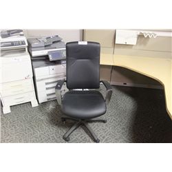 BLACK LEATHER HIGHBACK EXECUTIVE CHAIR