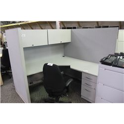 TAYCO 6X6 CORNER WORKSTATION WITH OVERHEAD STORAGE