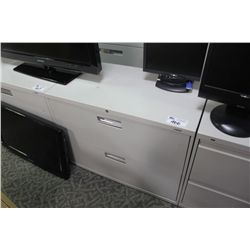 GREY 2 DRAWER LATERAL FILE CABINET