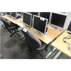 MAPLE ADJUSTABLE HEIGHT COMPUTER TABLE