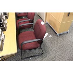 BURGANDY SLED BASED CLIENT CHAIR