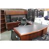 Image 1 : MAHOGANY CUSTOM BOW FRONT U-SHAPE EXECUTIVE DESK