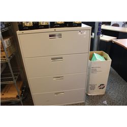 HON GREY 4 DRAWER LATERAL FILE CABINET