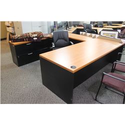 AUTUMN MAPLE U-SHAPE EXECUTIVE DESK