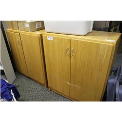2 OAK 48" STORAGE CUPBOARDS