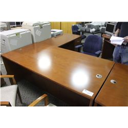 CHERRY L-SHAPE EXECUTIVE DESK