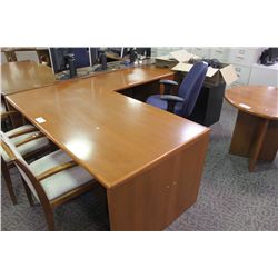 CHERRY L-SHAPE EXECUTIVE DESK