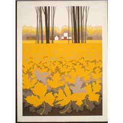 Steve Horan Signed Autumn Landscape Art Print Leaves
