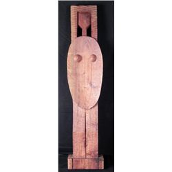 Primitive Tiki Woman Hand Carved Wooden Sculpture