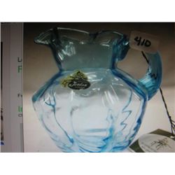 Fenton Aqua Blue Glass Syrup Pitcher