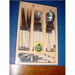 Set 24 pieces French Laguiole knives spoons forks