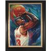 Image 1 : Michael Jordan Signed Art Print Framed -Free Throw