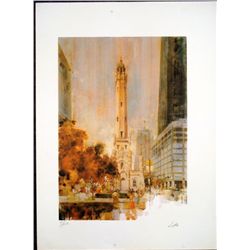 Chicago Water Tower Signed Art Print Lotts