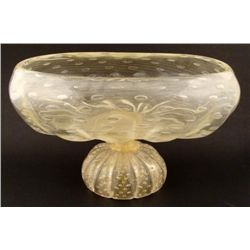 Cellini Large Art Glass Vase Vessel Clear, Gold-Donghia