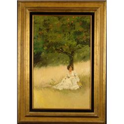 William Chambers Original Painting Morning In Meadow